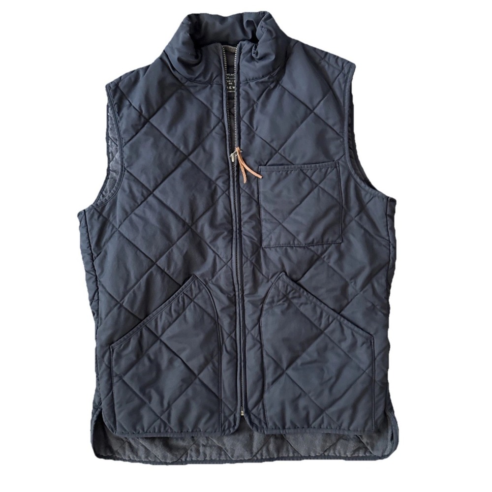 J.Crew Sussex Quilted Vest Men Small Black Primaloft Insulated Full Zip Gilet